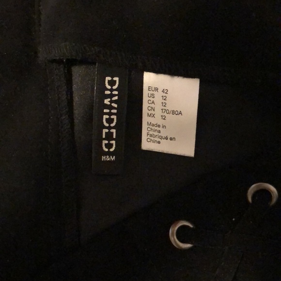 Black Vegan Suede Lace Up Mini Skirt - Picture 3 of 4